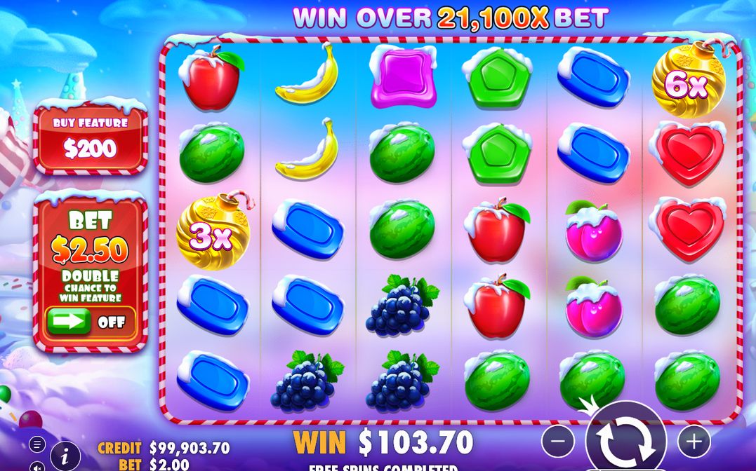 Free spins i djupblå och lila bakgrund med gnistrande partiklar