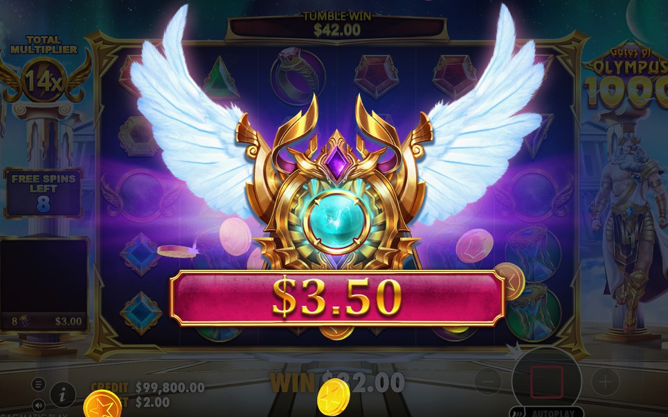 Totalmultiplikatorn som står kvar i Free Spins-läget